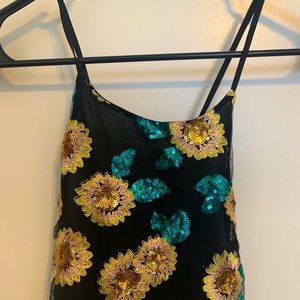 Topshop floral sequin bodysuit, Tall sz 8 (US)